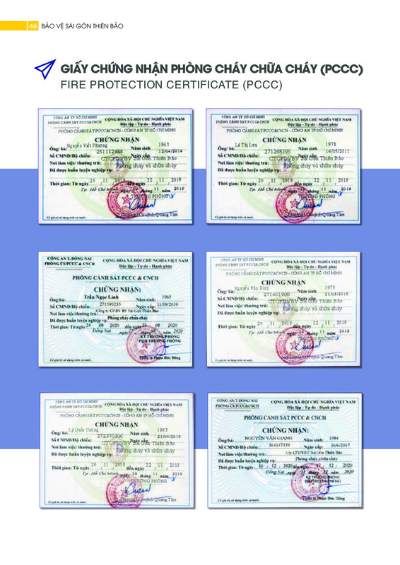 Chứng nhận phòng cháy chữa cháy - Dịch Vụ Bảo Vệ Sài Gòn Thiên Bảo - Công Ty Cổ Phần Dịch Vụ Bảo Vệ Sài Gòn Thiên Bảo